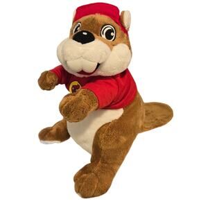 Buckees Plush Buckee The Beaver Red Hat Shirt Promo Advertising Stuffed Animal